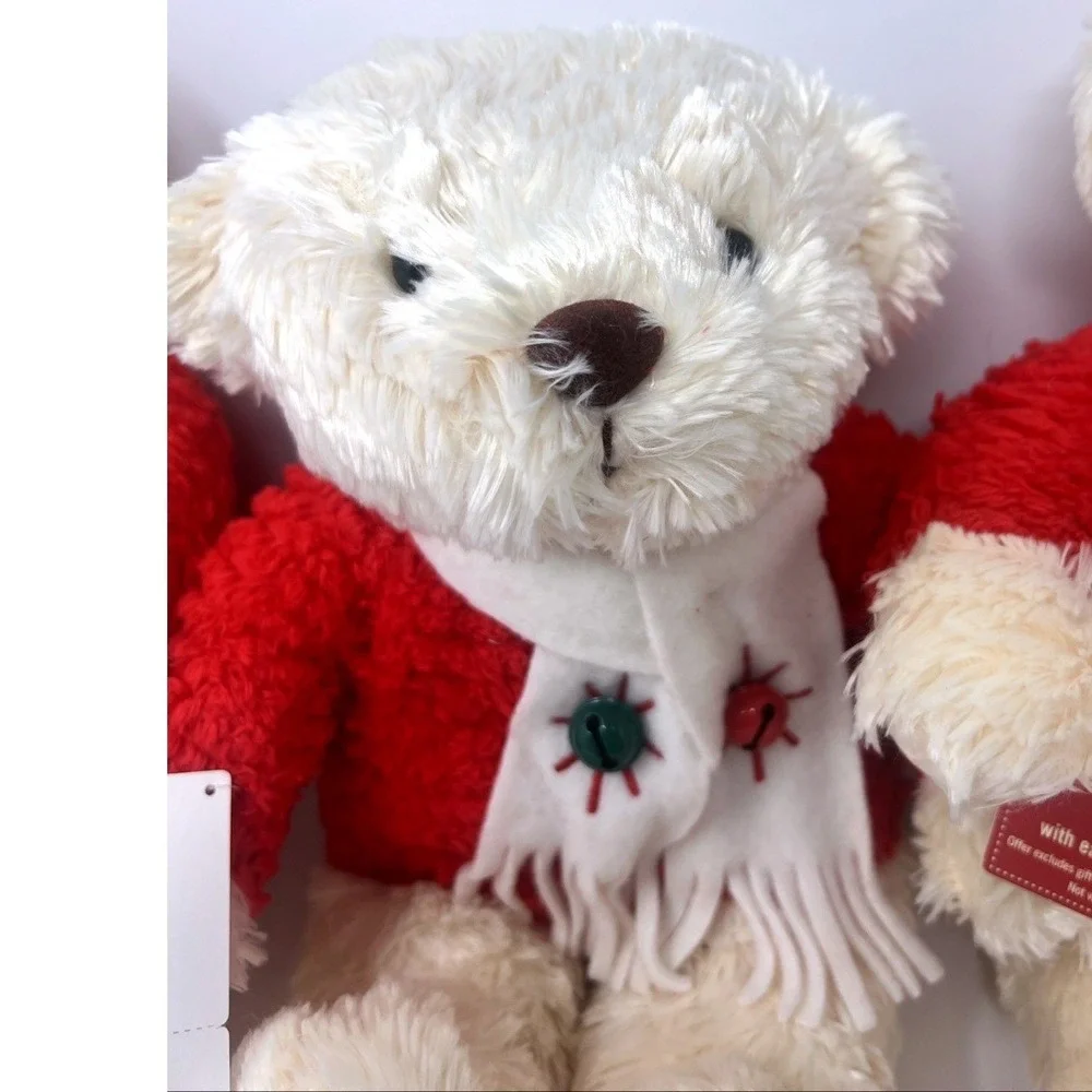 Lot of 3 Hallmark Jingle Bear Christmas Plush 2 Tagged Sound Not Working-1 Sound